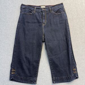 Levi’s Jeans Women's 12 Perfectly Slimming 512 Capri Button Hem High Rise Dark
